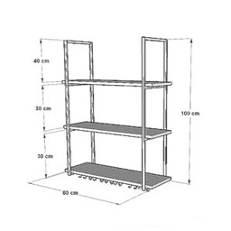 NICHO DE TETO PARA COZINHA 80 CM PRETO E FREIJÓ - 3