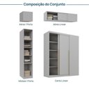 Ver imagem 4 de Guarda-Roupa Planejado de Canto 4 Peças 6 Portas com 4 Portas de Correr Jade CabeCasa MadeiraOriginals Cinza/Urbano