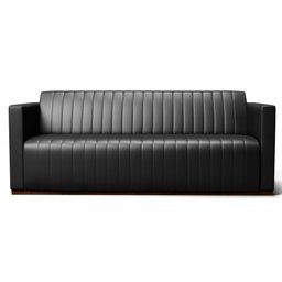 Sofá 3 Lugares Para Sala Estar Seller D02 Couríssimo Preto Brilho 230 cm B-159 - Lyam Decor - 2