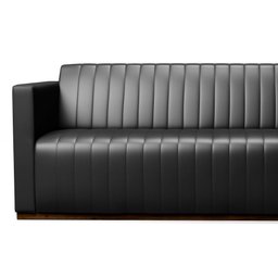 Sofá 3 Lugares Para Sala Estar Seller D02 Couríssimo Preto Brilho 230 cm B-159 - Lyam Decor - 3