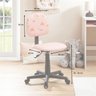 Cadeira Infantil de Escritório Base Giratória Ergonômica Alpaca Rosa - 3