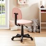 Cadeira Infantil de Escritório Base Giratória Ergonômica Alpaca Rosa - 4