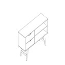 Ver imagem 3 de Aparador com 2 Portas e 2 Gavetas Mel Off White Mb 1097 Hall de Entrada Sala de Jantar