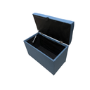 Ver imagem 3 de Puff Baú Estofado Retangular C/ Pistão Á Gás em Linho - Azul