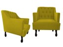 Ver imagem 1 de Kit 2 Poltronas Decorativa Julia Couro Amarelo Pés Madeira Mz Decor