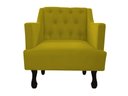 Ver imagem 2 de Kit 2 Poltronas Decorativa Julia Couro Amarelo Pés Madeira Mz Decor