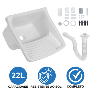 Tanque Plástico para Lavar Roupa 22l + Sifão Astra Tq0sf/sc