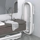 Ver imagem 7 de Banheira Ofurô Dobrável Portátil Adulto Cinza 117 Cm com Suporte Vg+