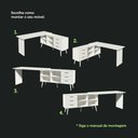 Ver mais imagens de Escrivaninha Mesa de Escritório de Canto 3 Gavetas Branca Lisboa Madesa