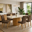 Ver imagem 1 de Conjunto de Mesa de Jantar 6 Lugares Diana 180x90cm com Cadeiras Carol Cinamomo e Off White