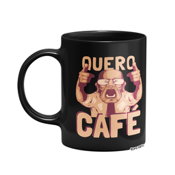 Caneca Divertida - Quero Café Meme - Preta - 1