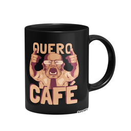 Caneca Divertida - Quero Café Meme - Preta - 2
