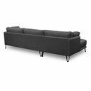 Ver imagem 7 de Sofá Sala de Estar Atena Chaise Esquerdo Pés de Ferro 284cm 5 Lugares Linho Grafite M1 - Monari Desi