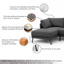 Ver imagem 4 de Sofá Sala de Estar Atena Chaise Esquerdo Pés de Ferro 284cm 5 Lugares Linho Grafite M1 - Monari Desi
