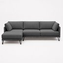 Ver imagem 5 de Sofá Sala de Estar Atena Chaise Esquerdo Pés de Ferro 284cm 5 Lugares Linho Grafite M1 - Monari Desi
