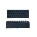 Ver imagem 1 de Kit Cabeceira e Calçadeira Imperatriz 158 Cm Suede Azul Marinho