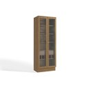 Ver imagem 1 de Cristaleira Sala Jantar Botanic M628 c/ 2 Portas de Vidro e 1 Gaveta 50cm Nogueira/Fendi -