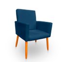 Ver imagem 1 de Poltrona Nina Decorativa Suede Azul Marinho para Escritorio, Sala Salão Biselos-Decor
