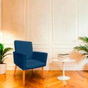 Ver imagem 2 de Poltrona Nina Decorativa Suede Azul Marinho para Escritorio, Sala Salão Biselos-Decor