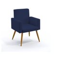 Ver imagem 1 de Poltrona Nina Decorativa Suede Azul Marinho para Escritorio, Sala Salão Biselos-decor