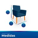 Ver imagem 6 de Poltrona Nina Decorativa Suede Azul Marinho para Escritorio, Sala Salão Biselos-Decor