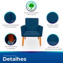 Ver imagem 3 de Poltrona Nina Decorativa Suede Azul Marinho para Escritorio, Sala Salão Biselos-Decor
