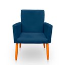 Ver imagem 4 de Poltrona Nina Decorativa Suede Azul Marinho para Escritorio, Sala Salão Biselos-Decor