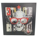 Ver imagem 7 de Quadro Caveira Rockstar Moldura 50x50 Banda Musica Enfeite Decoraçao Sala Quarto Parede