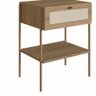 Mesa de Cabeceira Jocasta 1 Gaveta Palhinha Pés Metálicos Asn 28932 Boho Naturart - 4