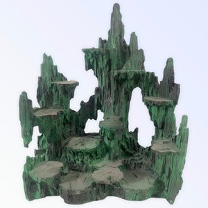 Escultura 30AX23LX14C Congá p/12 Orixás 10 cm Verde Resina