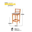 Ver imagem 2 de Banqueta Alta Brunella 99cm com Encosto Telinha Estilo Palha Linho Cinza Claro - Abmaza