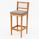 Ver imagem 1 de Banqueta Alta Brunella 99cm com Encosto Telinha Estilo Palha Linho Cinza Claro - Abmaza