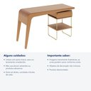 Ver imagem 6 de Escrivaninha Samy - Cor: Natural - Metal: Dourado