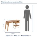 Ver imagem 3 de Escrivaninha Samy - Cor: Natural - Metal: Dourado