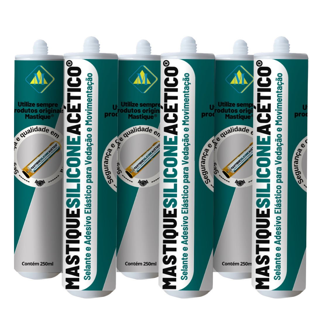 Mastique® Silicone Acético Original (Kit 6 tubos)