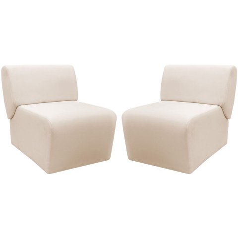 Kit 2 Poltronas Decorativa para Sala Manicure Consultório Escritório Zoe Suede