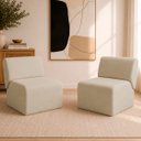 Ver imagem 1 de Kit 2 Poltronas Decorativas Zoe Orgânicas Modernas Minimalistas Sala Recepção Luxo Suede
