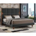 Ver imagem 2 de Cama King Japonesa 210cm Pés Madeira Haru Veludo Cinza - Sallar Home