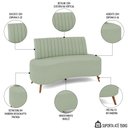 Ver imagem 3 de Sofá 2 Lugares para Sala Living 160cm Pés Palito Tamar K04 Bouclê Verde Água - Mpozenato