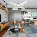 Ver imagem 3 de Ventilador de Teto Natuvent Callis Led 4 Pás Madeira Branco 3000k Branco Quente, Luz Amarela 127v
