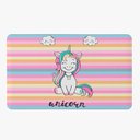 Ver imagem 2 de Tapete para Quarto Infantil Estampado Unicórnio Listrado 60cm X 40cm - Base Antiderrapante