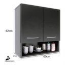 Ver imagem 2 de Gabinete Preto 2 Portas Para Escritório Utensilios