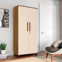 Ver imagem 1 de Armário Organizador Multiuso 2 Portas Gold - Amêndoa/ Off White - Cor: Bege