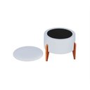 Ver imagem 1 de Puff com Baú Duo Redondo em Tecido Tipo Corino