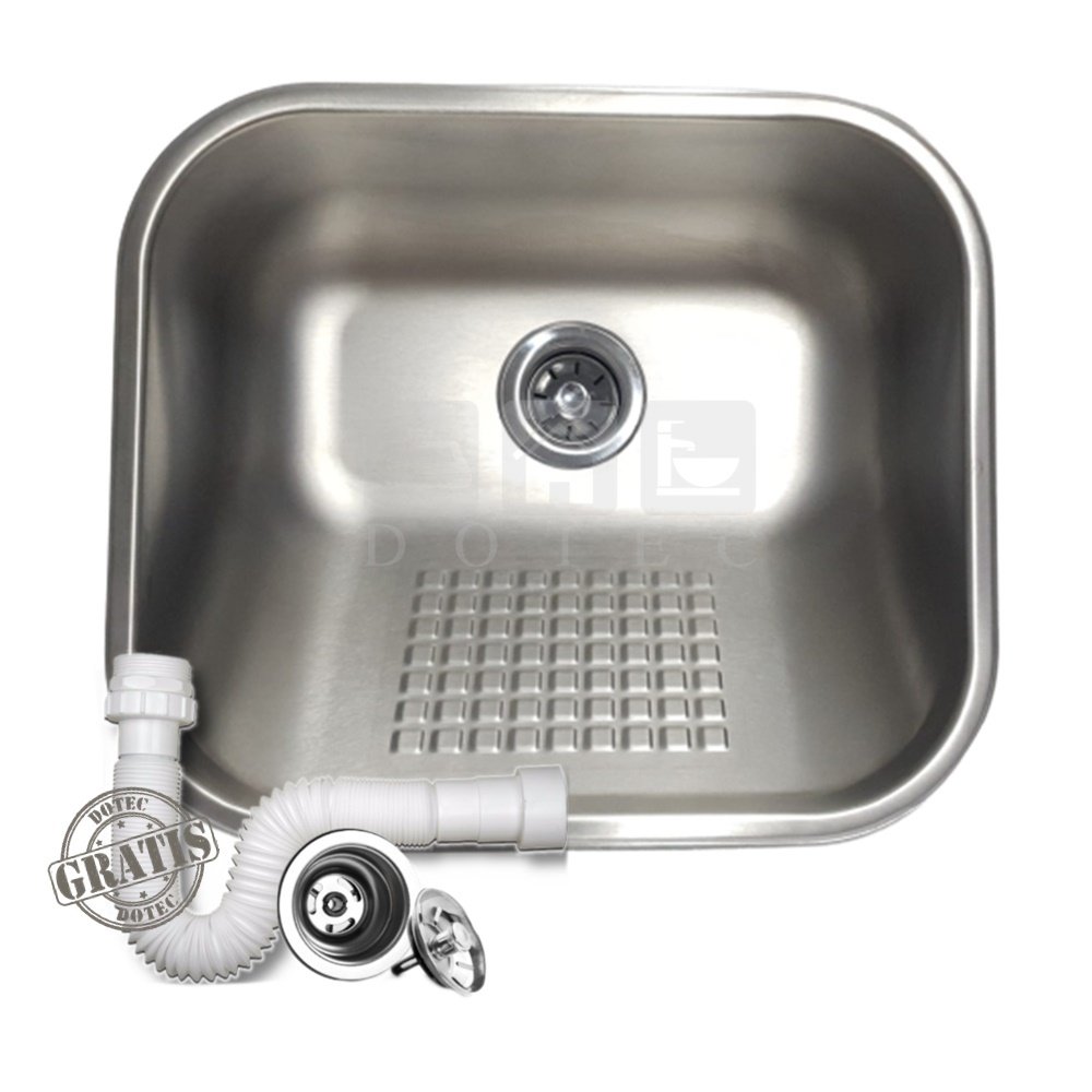 Mini Tanque Inox 40x34x20cm 18l Escovado com Valvula e Sifao