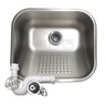 Mini Tanque Inox 40x34x20cm 18l Escovado com Valvula e Sifao - 1