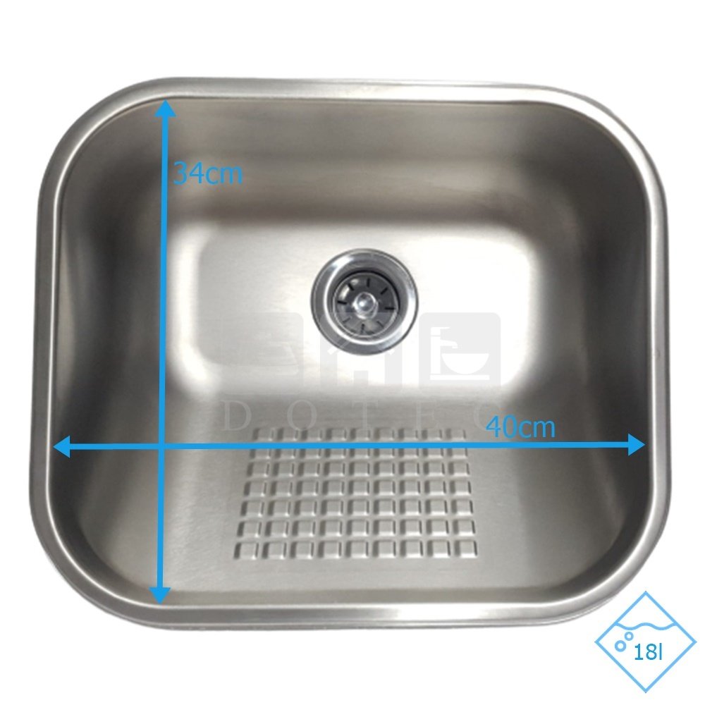 Mini Tanque Inox 40x34x20cm 18l Escovado com Valvula e Sifao - 2