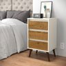 Mesa De Cabeceira Retro Wood Off White/Freijó – EJ Móveis - 2