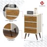Mesa De Cabeceira Retro Wood Off White/Freijó – EJ Móveis - 4