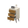 Mesa De Cabeceira Retro Wood Off White/Freijó – EJ Móveis - 3